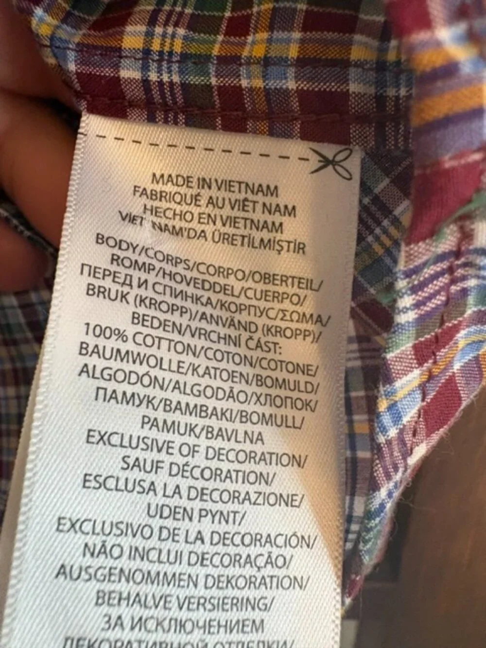 Ralph Lauren Burgundy Plaid Button-Down Shirt, Size Large (14-16)